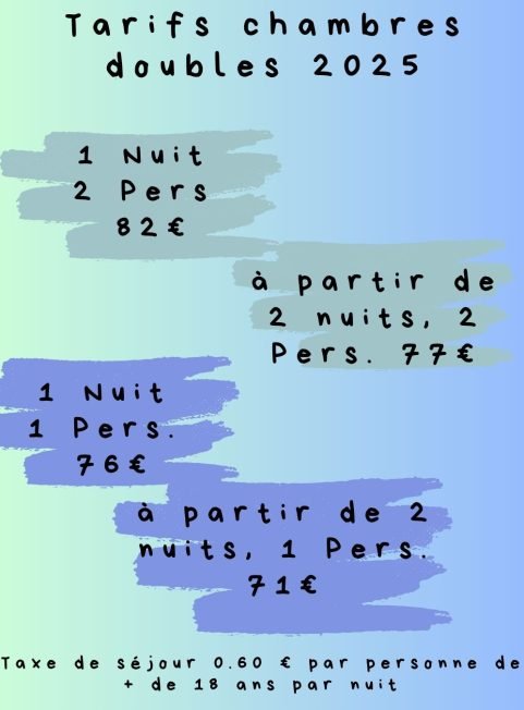 tarifs chambres 2025 tarifs chambres 2025